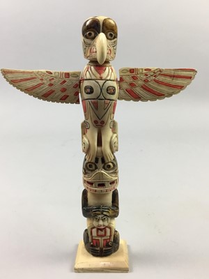 Lot 339 - AN EARLY 20TH CENTURY BONE TOTEM