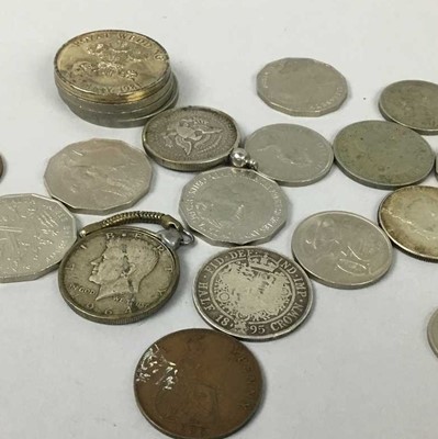 Lot 316 - A LOT OF SILVER JEWELLERY AND SILVER AND OTHER COINS