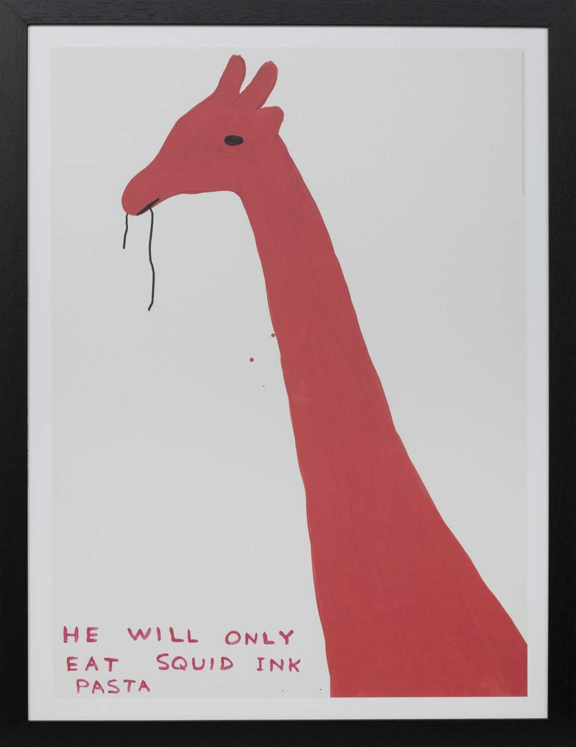 Lot 62 - HE WILL ONLY EAT SQUID INK PASTA, A LITHOGRAPH BY DAVID SHRIGLEY