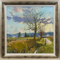 Lot 174 - DOUGLAS LENNOX WINTER EVENING, PRIESTLAND oil...