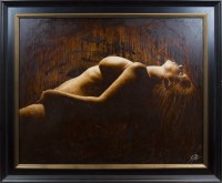 Lot 181 - * RYAN MUTTER, RECLINING NUDE oil on canvas...