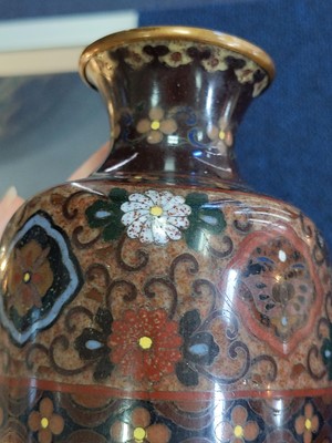 Lot 1168 - A PAIR OF EARLY 20TH CENTURY CHINESE CLOISONNE VASES