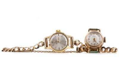 Lot 827 - TWO LADY'S GOLD MANUAL WIND WRIST WATCHES