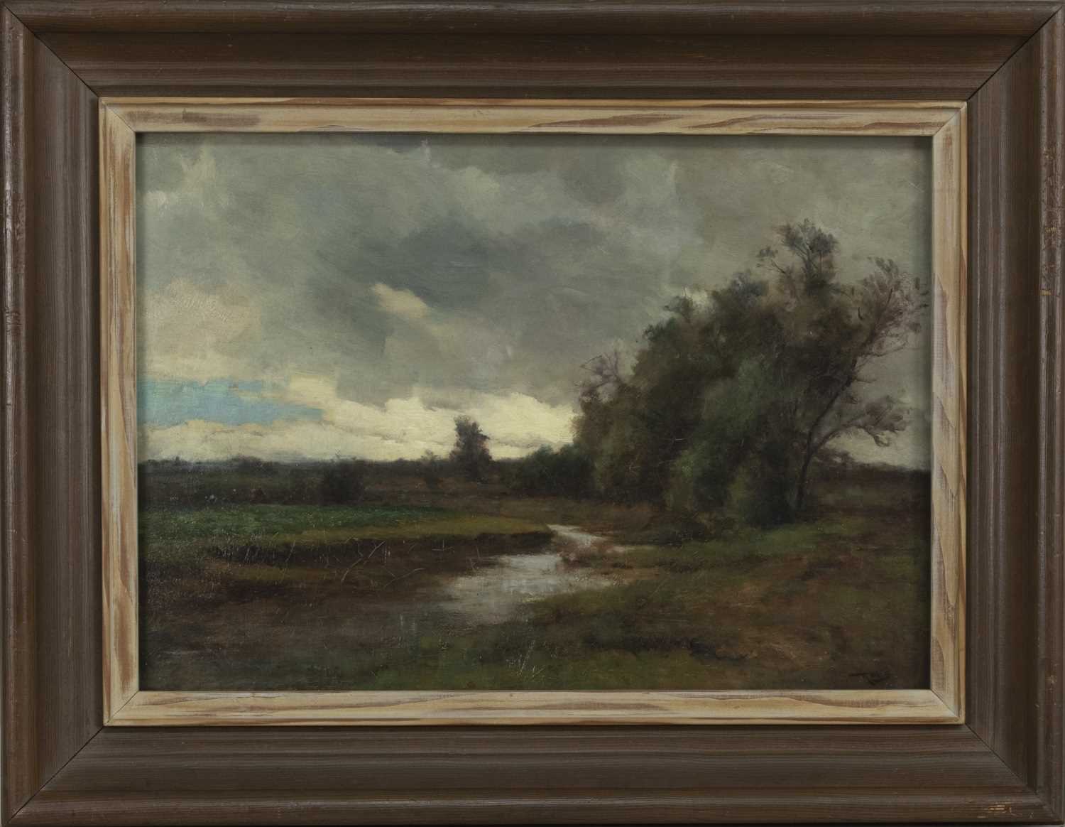 Lot 303 - SCOTTISH LANDSCAPE WITH A RIVER, AN OIL BY ROBERT MCGREGOR