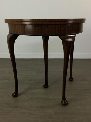 Lot 415 - A 20TH CENTURY DEMI LUNE CARD TABLE