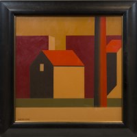 Lot 203 - * MARTIN KANE, PAESAGGIO URBANO oil on canvas,...