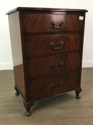 Lot 495 - A REPRODUCTION MAHOGANY BOWFRONT CHEST OF FOUR DRAWERS