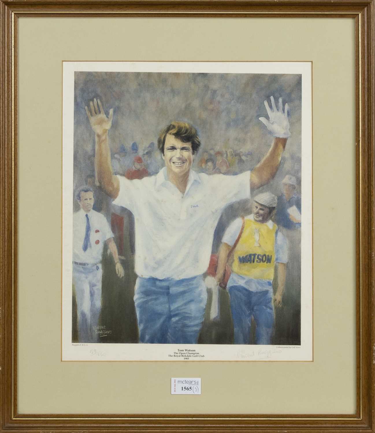Lot 1565 - A 1983 PRINT OF TOM WATSON - OPEN CHAMPION