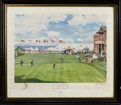 Lot 1566 - A PRINT OF THE 18TH GREEN R. & A. After ARTHUR WEAVER