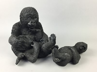 Lot 177 - A LOT OF FOUR RESIN FIGURES OF GORILLAS