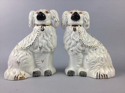 Lot 178 - A LOT OF STAFFORDSHIRE FLAT BACK DOGS AND OTHER CERAMICS