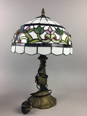 Lot 179 - A LOT OF THREE TIFFANY STYLE TABLE LAMPS