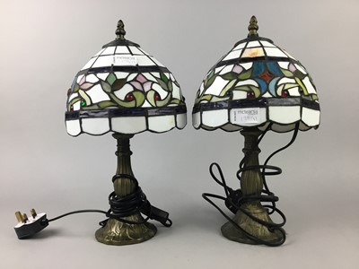 Lot 179 - A LOT OF THREE TIFFANY STYLE TABLE LAMPS
