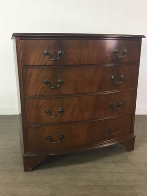 Lot 51 - A REPRODCUTION MAHOGANY BOWFRONT CHEST OF FOUR DRAWERS