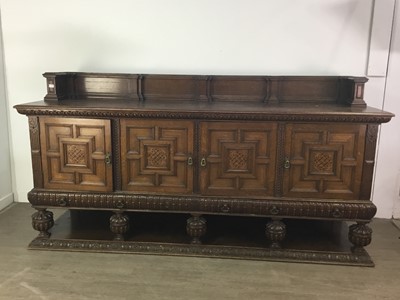 Lot 216 - A LATE 19TH CENTURY OAK SIDEBOARD