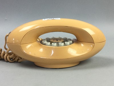 Lot 124 - A RETRO STYLE TELEPHONE ALONG WITH AN ALARM CLOCK
