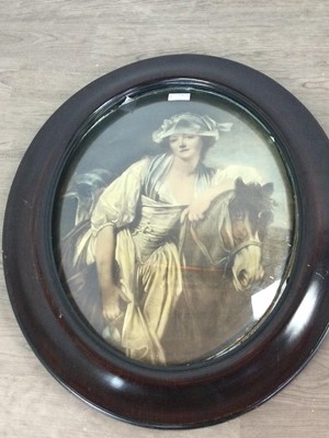 Lot 123 - A LOT OF TWO OVAL FRAMED PRINTS