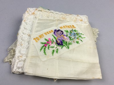 Lot 54 - AN EARLY TO MID 20TH CENTURY NAVAL HANDKERCHIEF AND OTHER TEXTILES