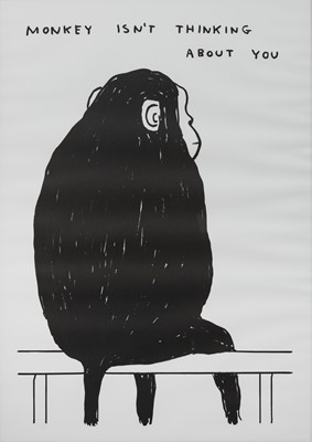 Lot 78 - MONKEY ISN'T THINKING ABOUT YOU, A LITHOGRAPH BY DAVID SHRIGLEY