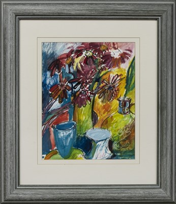 Lot 59 - FLOWERS, A MIXED MEDIA BY GILLIAN KELLY