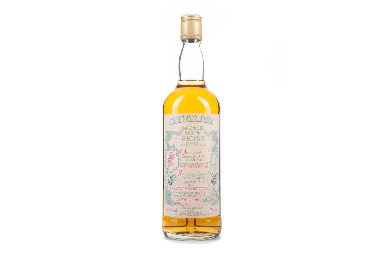 Lot 286 - CLYNELISH 12 YEAR OLD SPIRIT OF FREE EMBO 75CL