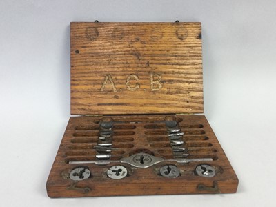 Lot 98 - A LOT OF TWO CASED TAP AND DIE SETS ALONG WITH A SET OF MEDICAL INSTRUMENTS