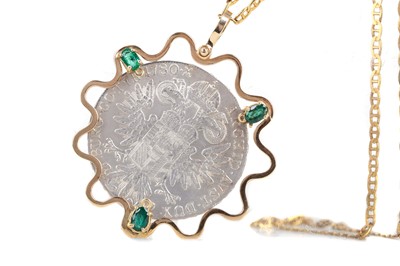 Lot 18 - A SILVER MARIA THERESA THALER COIN PENDANT DATED 1780