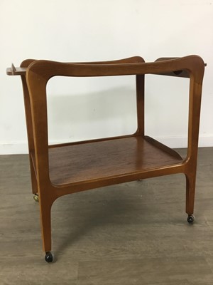 Lot 261 - A MID CENTURY TWO TIER TEAK TROLLEY