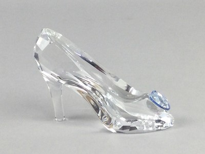 Lot 139 - A SWAROVSKI MODEL OF DISNEY'S CINDERELLA AND A MODEL OF THE GLASS SLIPPER