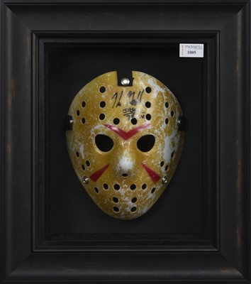 Lot 1005 - A MASK SIGNED BY  'JASON' ACTOR KANE HODDER