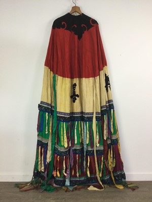 Lot 1212 - A CHINESE SILK AND EMBROIDERED ROBE/COSTUME