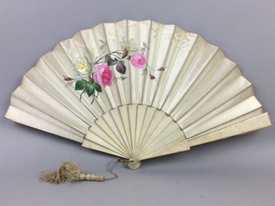 Lot 5 - A LOT OF THREE LATE 19TH CENTURY IVORY BRISE FANS