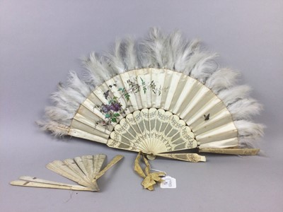 Lot 5 - A LOT OF THREE LATE 19TH CENTURY IVORY BRISE FANS