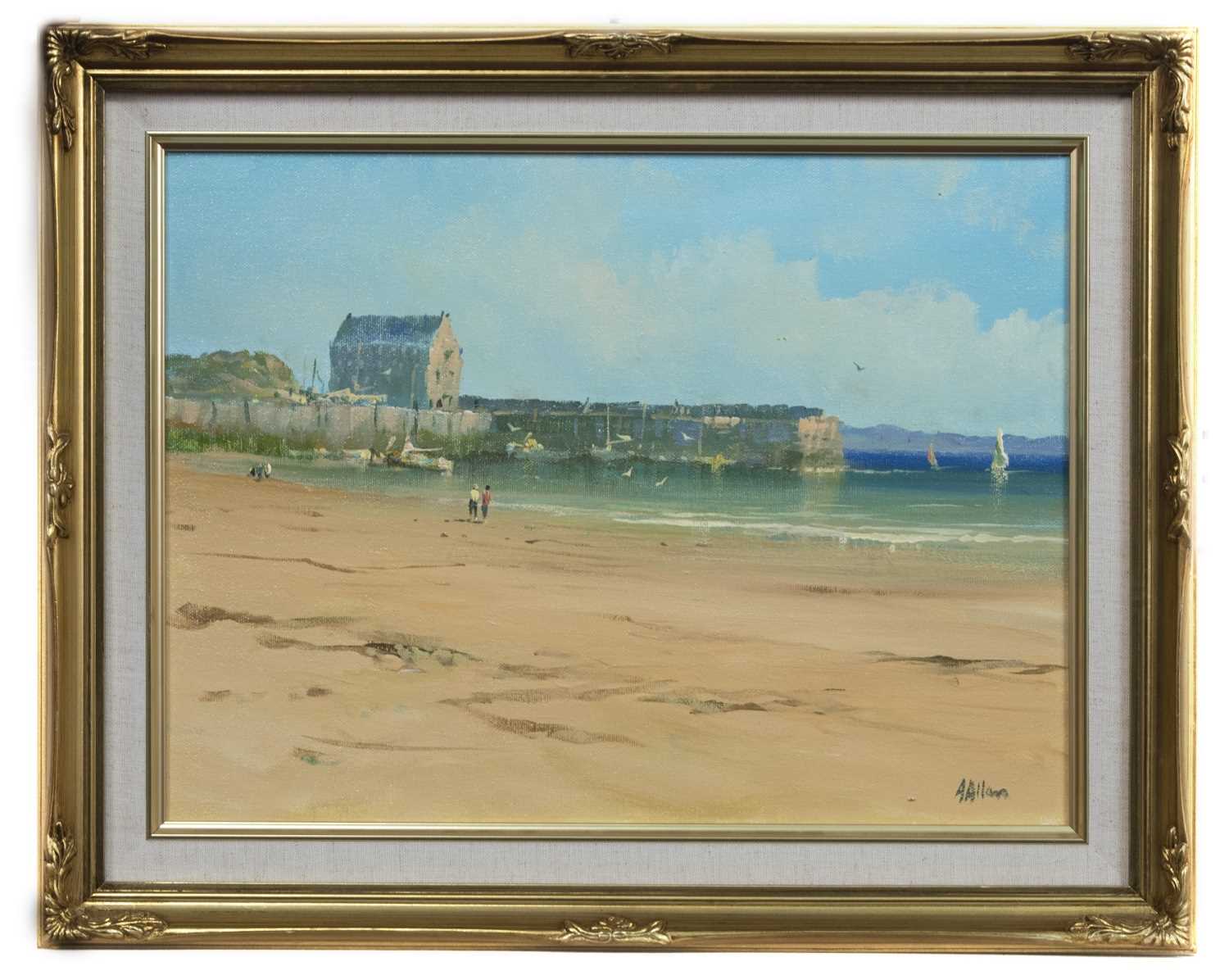 Lot 74 - ELIE HARBOUR, AN OIL BY ALFRED ALLAN