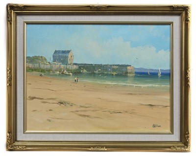 Lot 74 - ELIE HARBOUR, AN OIL BY ALFRED ALLAN