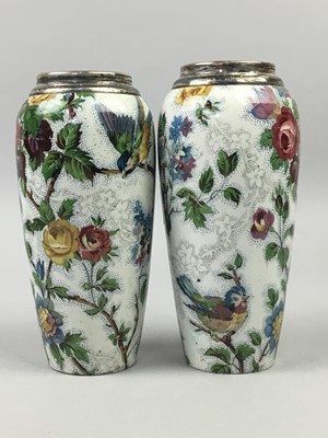 Lot 357 - A PAIR OF BRIDGWOOD CIRCULAR VASES AND OTHER OBJECTS