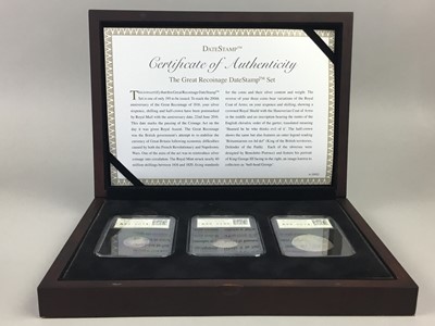 Lot 365 - A GEORGE III 'GREAT RECOINAGE' THREE COIN SET