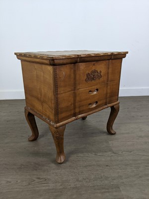 Lot 401 - A BURMESE SEWING TABLE