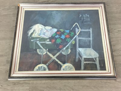 Lot 475 - DOLL IN PRAM, AN OIL