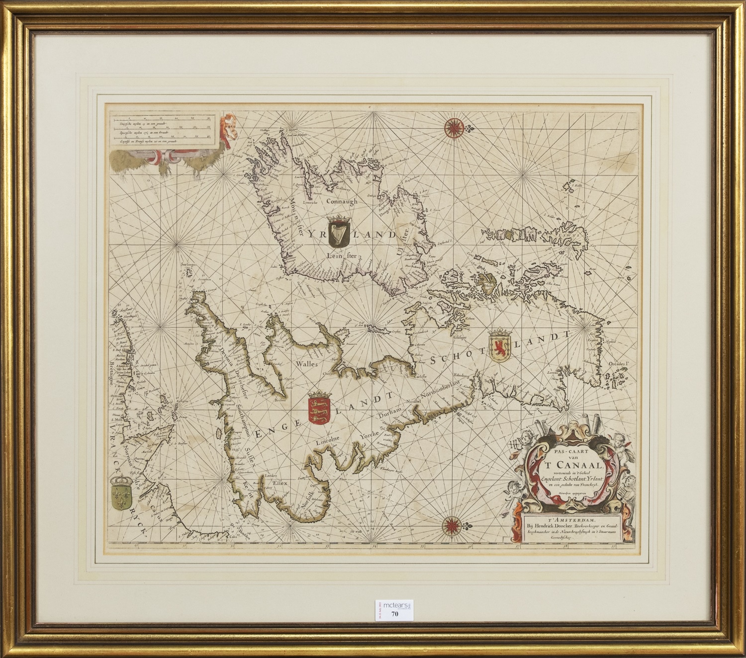 Lot 70 - A MID-17TH CENTURY DUTCH MAP OF THE BRITISH
