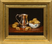 Lot 295 - * HILARY GAUCI, SILVER AND WALNUTS oil on...