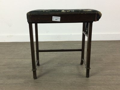 Lot 489 - A METAL FIRESIDE STOOL