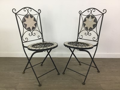 Lot 192 - TWO FOLDING METAL CHAIRS AND ANOTHER