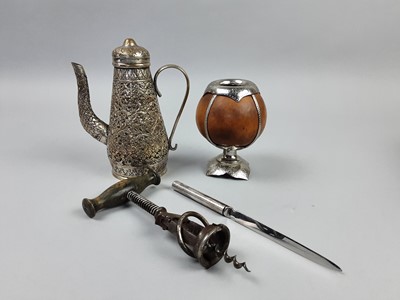 Lot 35 - TWO SILVER HANDLED SHOE HORNS AND OTHER ITEMS