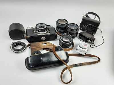 Lot 2 - A YASHICA CAMERA, LENSES AND ACCESSORIES