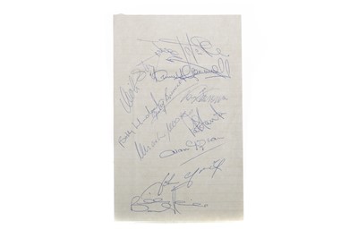 Lot 1623 - IMPORTANT SCOTLAND SIGNED TEAM SHEET, 1969