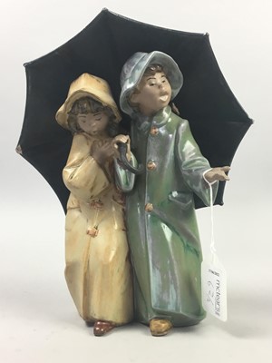 Lot 62 - A LLADRO FIGURE OF A LAMPLIGHTER, ALONG WITH ANOTHER