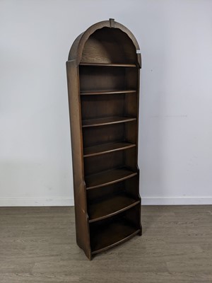 Lot 197 - AN OAK OPEN BOOKCASE