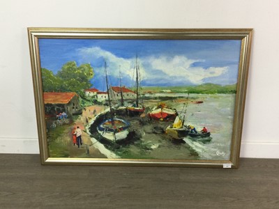 Lot 105 - BOATS, AN OIL BY C KELLY