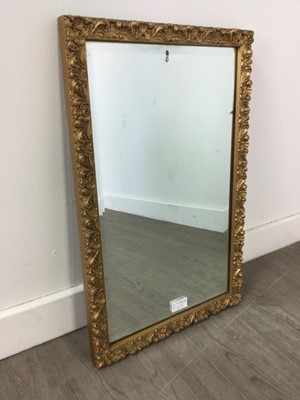 Lot 161 - A RECTANGULAR GILT FRAMED WALL MIRROR AND THREE OTHER WALL MIRRORS